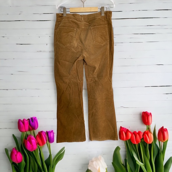 Jones New York Signature Stretch Corduroy Pants, Mustard, Boot Cut, Y2K 4P - Picture 2 of 4